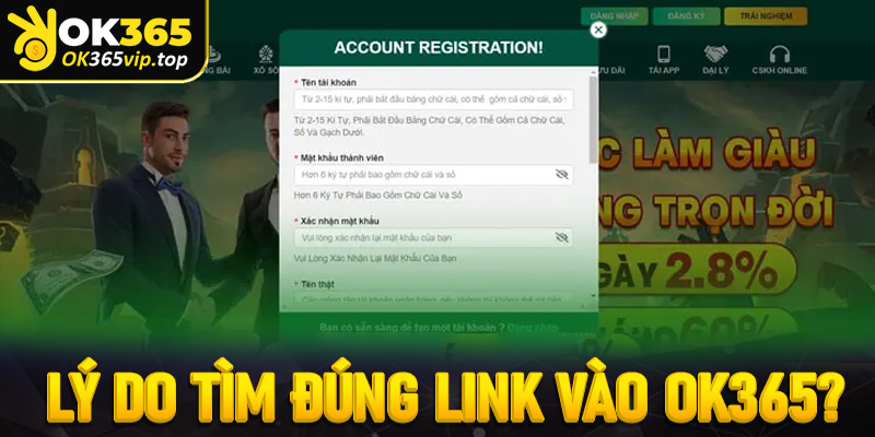 Lý do tìm đúng link vào OK365?